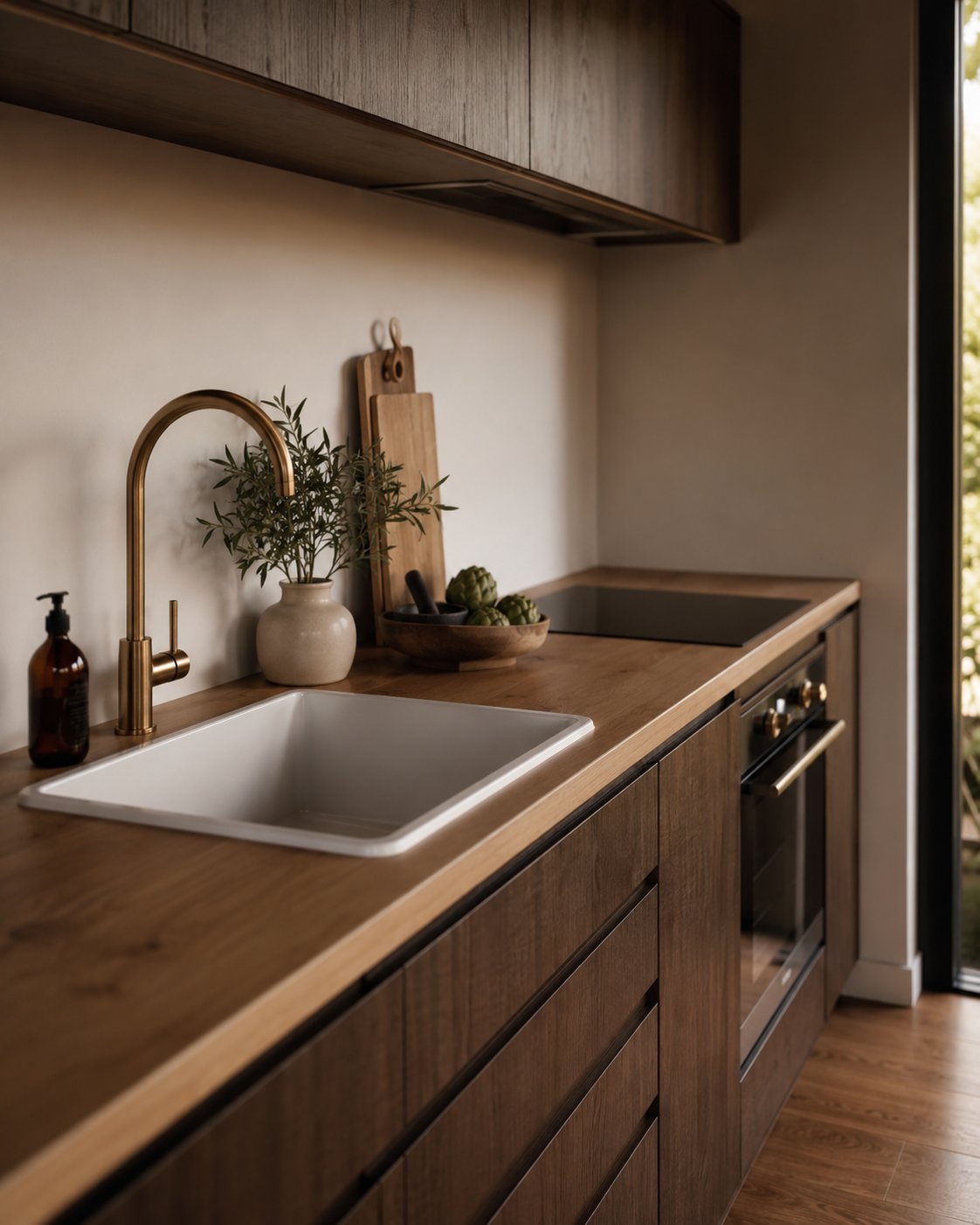 Pod interior worktop detail